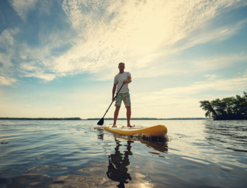 paddleboarding