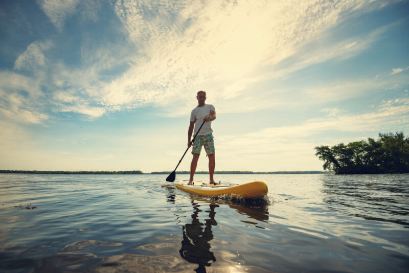 paddleboarding